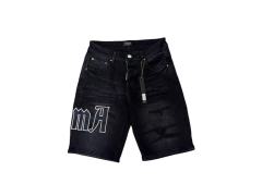 1:1 quality version Reverse Logo Patch Ripped Denim Shorts 28920239