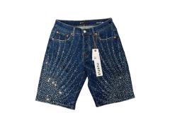 1:1 quality version Water Grass Star Dot Rhinestone Denim Shorts 2 colors 28920229
