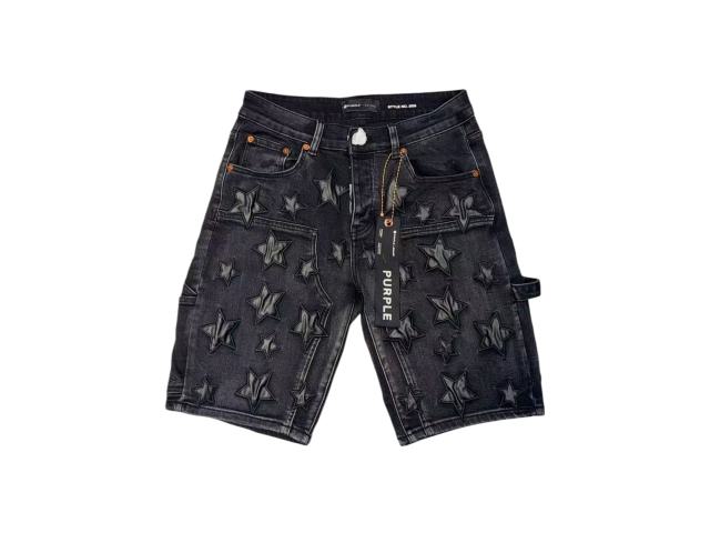 1:1 quality version Leather Five-Pointed Star Patch Denim Shorts 28920228