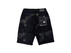 1:1 quality version Five-Pointed Star Galaxy Rhinestone Denim Shorts 2 colors 28920230