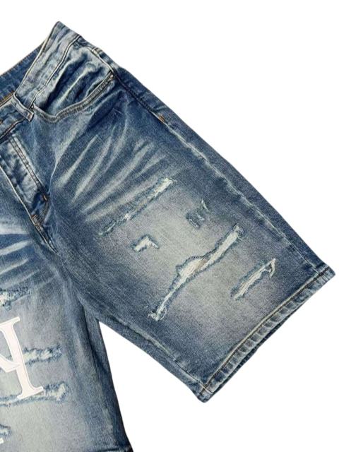 1:1 quality version Classic White Logo Patch Denim Shorts 28920244