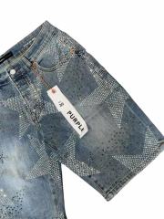 1:1 quality version Five-Pointed Star Galaxy Rhinestone Denim Shorts 2 colors 28920230