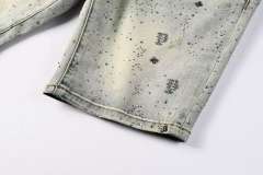 1:1 quality version Silver Ink P-Shape Rhinestone Denim Shorts 28920227