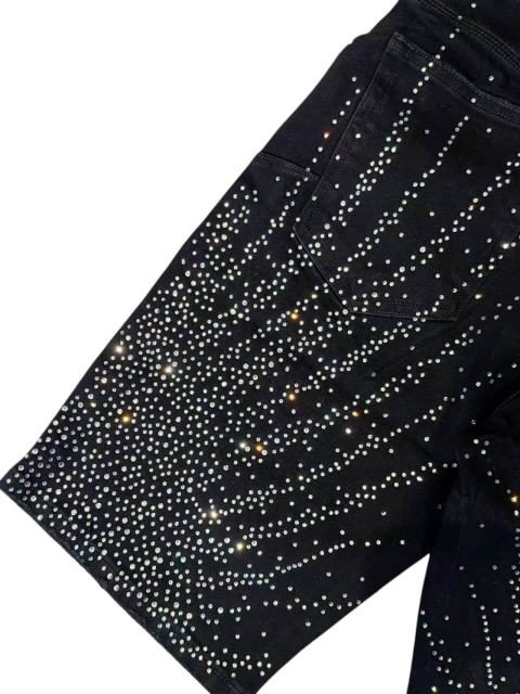 1:1 quality version Water Grass Star Dot Rhinestone Denim Shorts 2 colors 28920229
