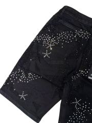 1:1 quality version Five-Pointed Star Galaxy Rhinestone Denim Shorts 2 colors 28920230