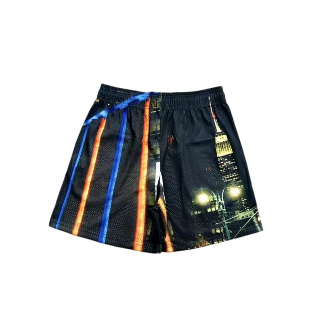 1:1 quality version New York Manhattan Night View Print Mesh Shorts 28893313