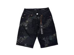 1:1 quality version Five-Pointed Star Galaxy Rhinestone Denim Shorts 2 colors 28920230