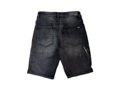 1:1 quality version Logo Patch Horizontal Striped Ripped Denim Shorts 28920234