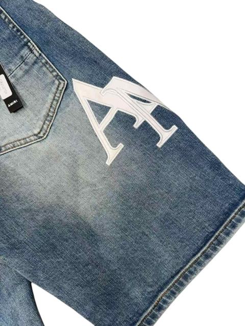 1:1 quality version Classic White Logo Patch Denim Shorts 28920244