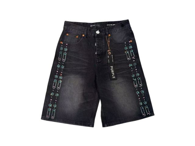 1:1 quality version Side Double Column Colorful Hot Drilling Denim Shorts 2 colors 28920223