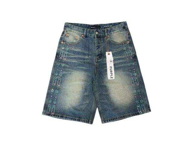 1:1 quality version Side Double Column Colorful Hot Drilling Denim Shorts 2 colors 28920223