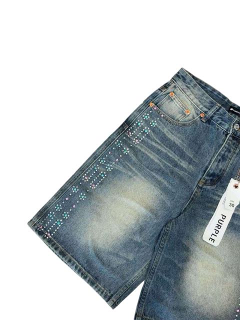 1:1 quality version Side Double Column Colorful Hot Drilling Denim Shorts 2 colors 28920223