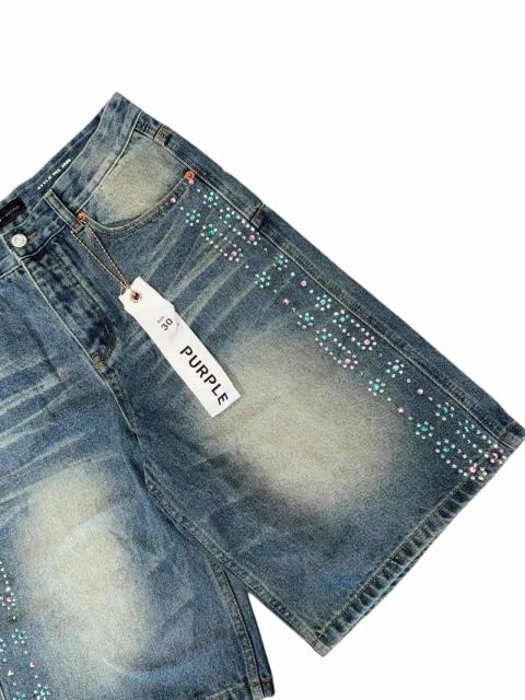 1:1 quality version Side Double Column Colorful Hot Drilling Denim Shorts 2 colors 28920223
