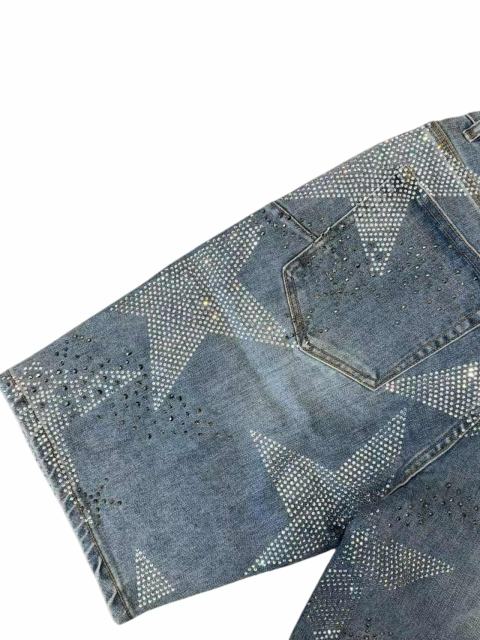 1:1 quality version Five-Pointed Star Galaxy Rhinestone Denim Shorts 2 colors 28920230
