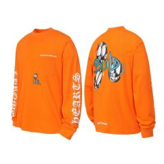 Chr0me Hearts SEX RECORD Long-Sleeve Orange T-Shirt