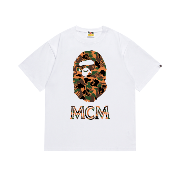 Bape MCM Camouflage Desert Ape Head Cutout Letter Tee 2 colors