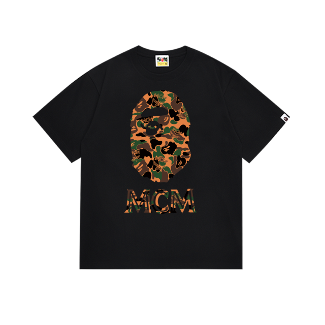 Bape MCM Camouflage Desert Ape Head Cutout Letter Tee 2 colors