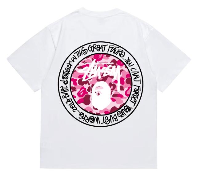 Bape x Stussy T-Shirt Black White