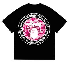 Bape x Stussy T-Shirt Black White