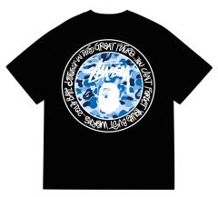 Bape x Stussy T-Shirt Black White