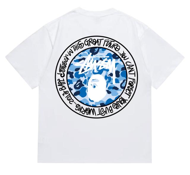 Bape x Stussy T-Shirt Black White