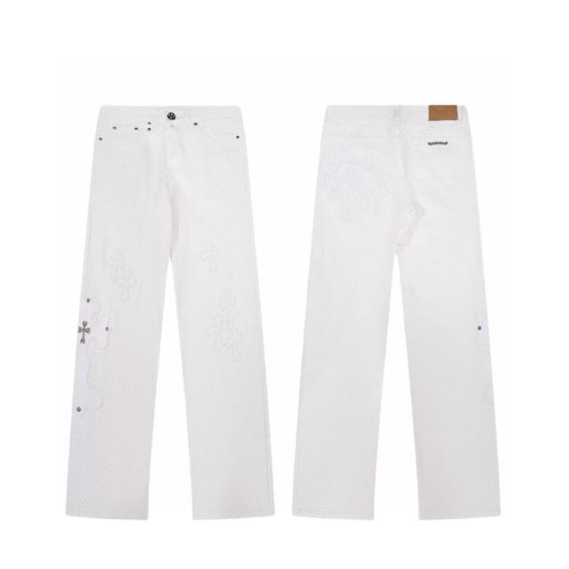 Chr0me Hearts CH Cross White Pants Jeans