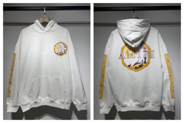 Αmiri Gold Logo Hoodies