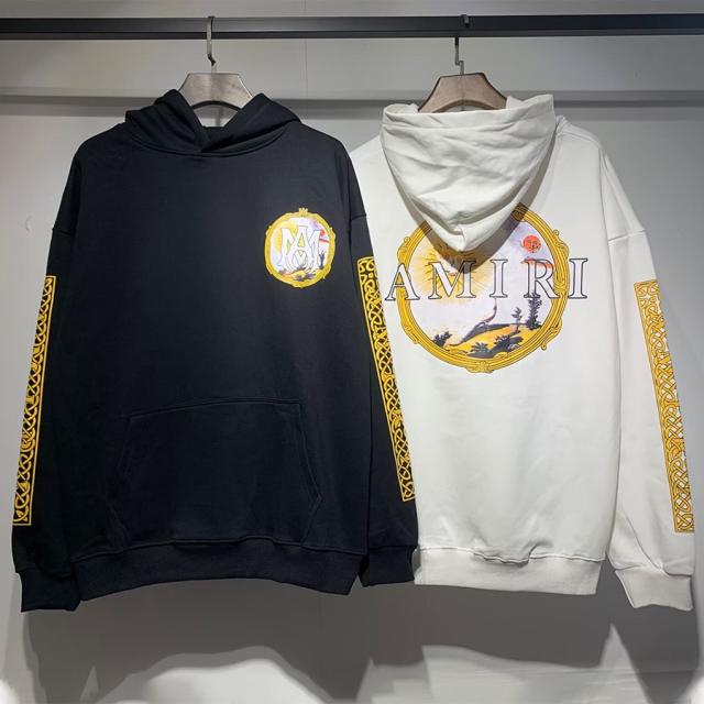 Αmiri Gold Logo Hoodies