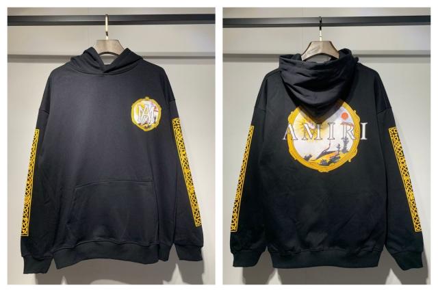 Αmiri Gold Logo Hoodies