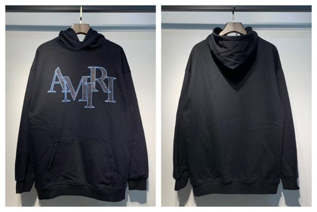 Αmiri Blue Logo Hoodies