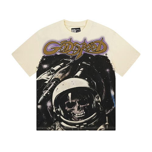28298501 Space Skull Astronaut Print Washed Version Tee 2 colors