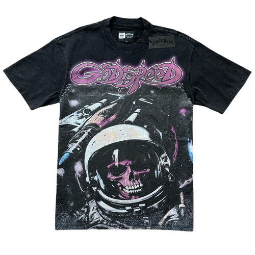 28298501 Space Skull Astronaut Print Washed Version Tee 2 colors