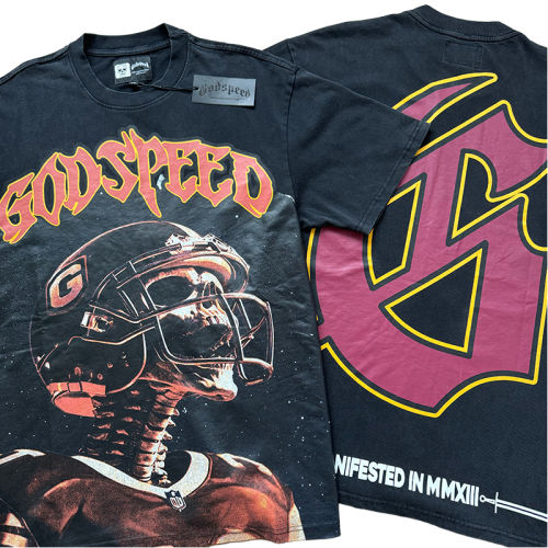 28357132 Rugby Skull Athlete Print Washed Version Tee 2 colors