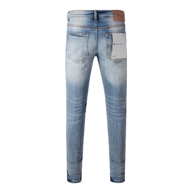 #9016 1:1 PURPLE BRΑND Mid Indigo Clean Fits Denim Jeans
