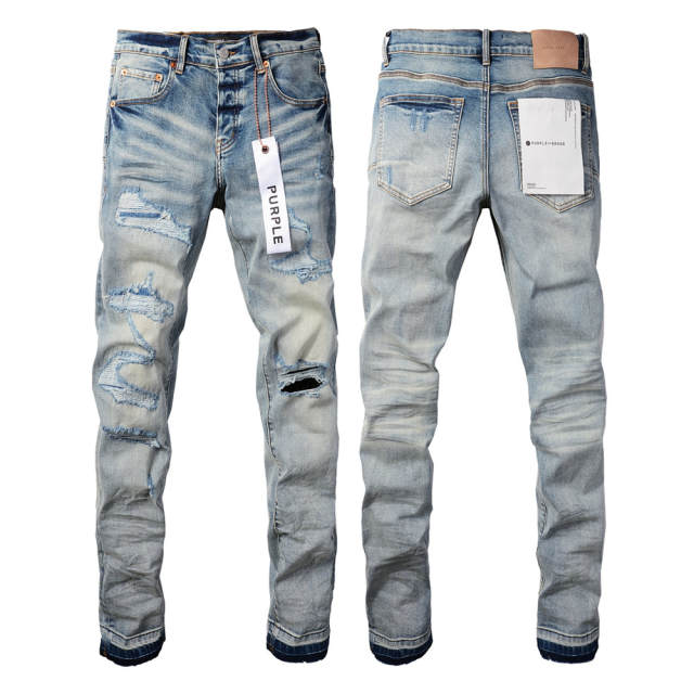 #9013 1:1 PURPLE BRΑND Light Indigo Denim Jeans