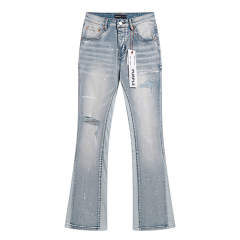 1:1 Quality Purple Brand Mens Distressed Flare Jeans