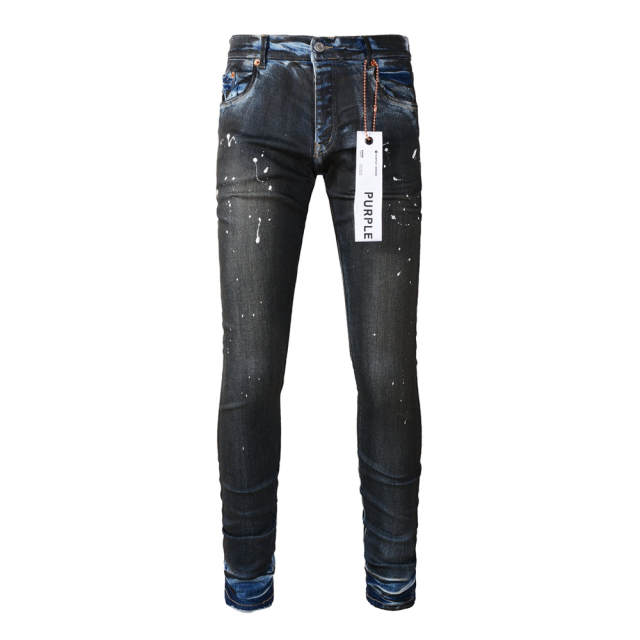 #9051 1:1 PURPLE BRΑND Black Denim Jeans
