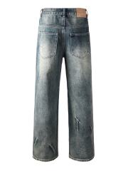 1:1 Quality Version Purple Rhinestone Baggy Jeans