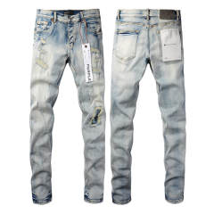 #9050 1:1 PURPLE BRΑND Light Indigo Denim Jeans