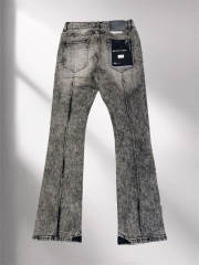 1:1 Quality Purple Brand Mens Distressed Gray Flare  Bootcut Jeans