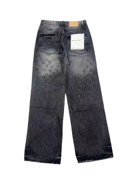 1:1 quality version Embroidered logo straight-leg Jeans