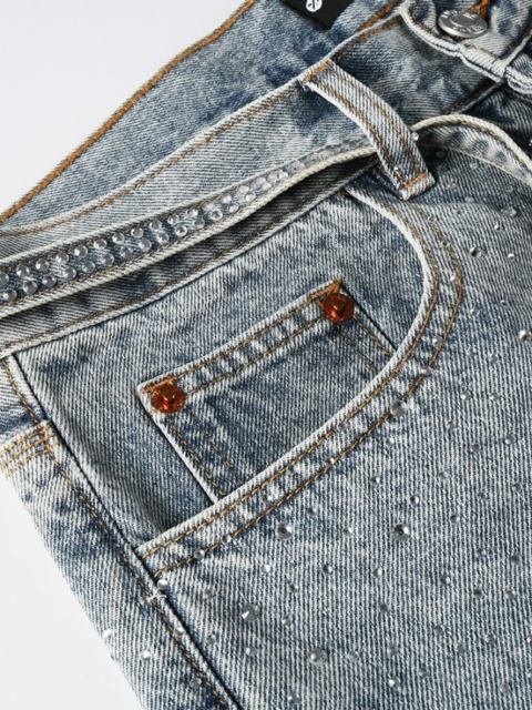 1:1 Quality Version Purple Rhinestone Baggy Jeans