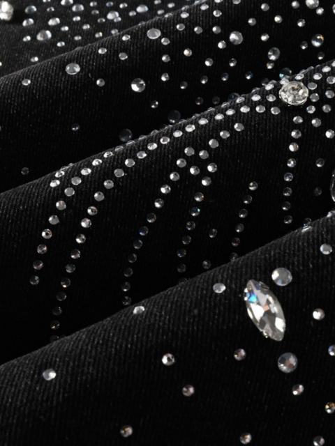1:1 Quality Version Purple Rhinestone Baggy Jeans
