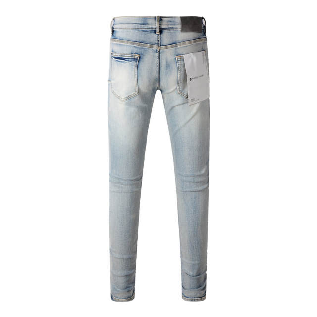 #9050 1:1 PURPLE BRΑND Light Indigo Denim Jeans