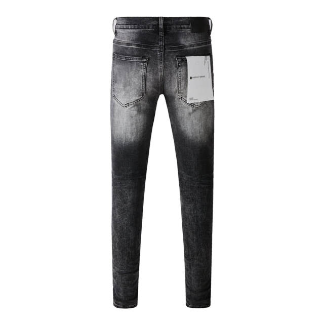 #9019 1:1 PURPLE BRΑND Black Clean Fits Denim Jeans