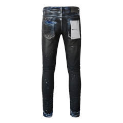 #9051 1:1 PURPLE BRΑND Black Denim Jeans