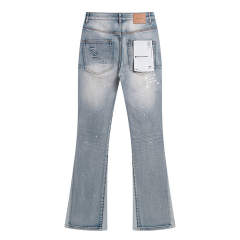 1:1 Quality Purple Brand Mens Distressed Flare Jeans
