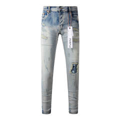 #9050 1:1 PURPLE BRΑND Light Indigo Denim Jeans