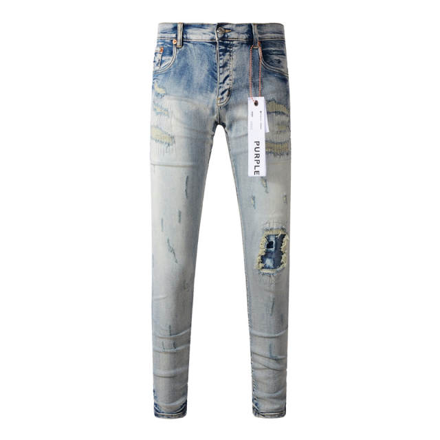 #9050 1:1 PURPLE BRΑND Light Indigo Denim Jeans