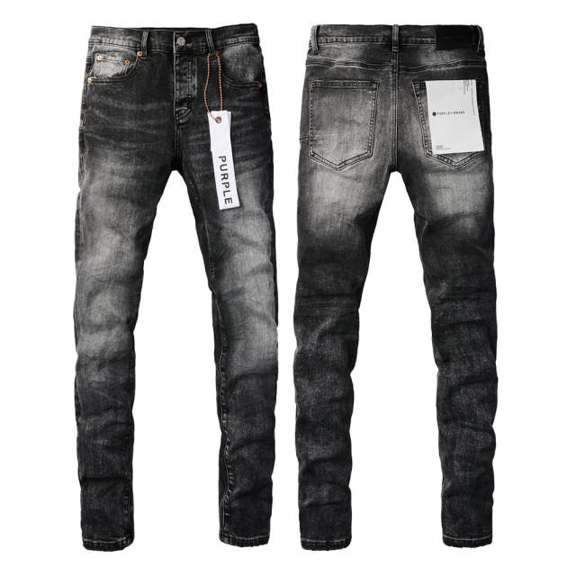 #9019 1:1 PURPLE BRΑND Black Clean Fits Denim Jeans